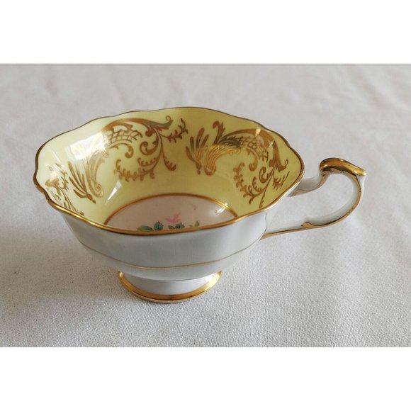 Paragon Vintage Double Warrant Yellow Floral Bone China Teacup And Saucer - Picture 9 of 11